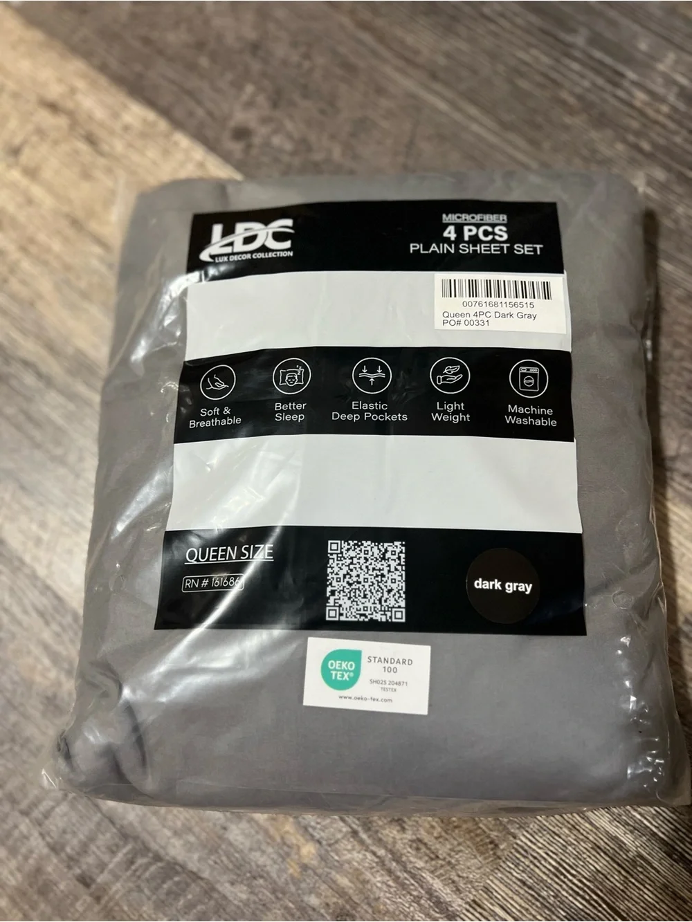 DC Plain Sheet Set in Gray and Black